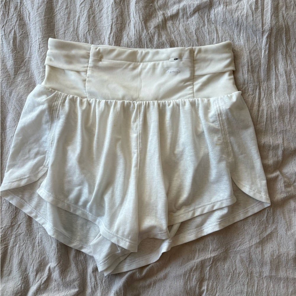 Free People High-Waisted Cream Shorts